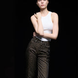 Vintage Fendi FF Leopard Print Pantolon