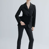 Vintage Moschino Jeans Pinstripe Pantolon Ceket Takım