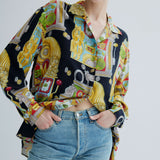 Vintage Moschino Casino Print Gömlek