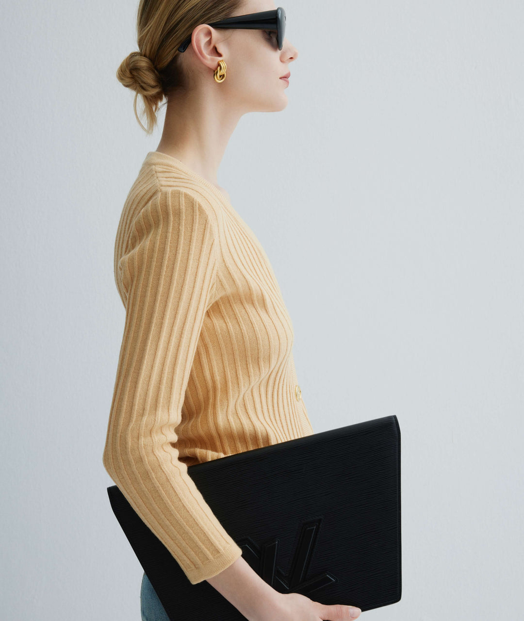 Vintage Celine Sport Cable Knit Yün Hırka – Pop + Sandy