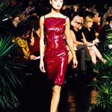 Vintage Dolce & Gabbana S/S 1999 Wet Look Bamboo Backless Elbise