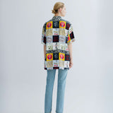 Vintage Moschino No to Racism Print Gömlek