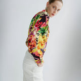 Vintage Iceberg FruIt PrInt SIlk Bomber Ceket