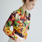 Vintage Iceberg FruIt PrInt SIlk Bomber Ceket