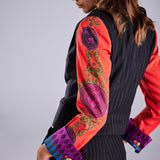 Vintage Gianni Versace Couture F/W 1990 Pinstripe Yün Pantolon Ceket Takım