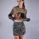 Vintage Moschino Jeans Faces Mini Etek