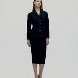 Vintage Alaïa F/W 1991 Look #67 Yün Etek Ceket Takım