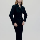 Vintage Alaïa F/W 1991 Look #67 Yün Etek Ceket Takım