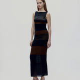 Vintage Rifat Ozbek Striped Maxi Elbise