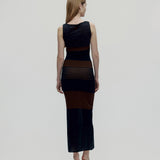 Vintage Rifat Ozbek Striped Maxi Elbise