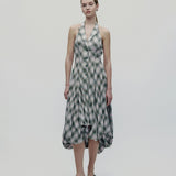 Vintage McQ Alexander McQueen S/S 2007 Plaid Lurex Halter Balon Elbise