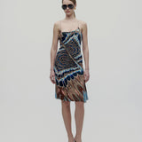 Vintage Roberto Cavalli S/S 2004 Feather Print Elbise