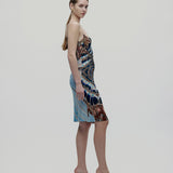 Vintage Roberto Cavalli S/S 2004 Feather Print Elbise