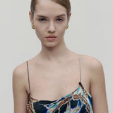 Vintage Roberto Cavalli S/S 2004 Feather Print Elbise