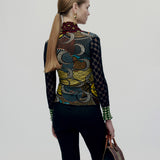 Vintage Jean Paul Gaultier Soleil S/S 1996 Op Art Patchwork Mesh Bluz