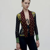 Vintage Jean Paul Gaultier Soleil S/S 1996 Op Art Patchwork Mesh Bluz