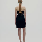 Vintage Gucci by Tom Ford F/W 2000 Runway Leather-Trimmed Yün Mini Etek