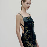 Vintage Dolce & Gabbana S/S 1999 Wet Look Bamboo Backless Elbise