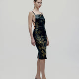 Vintage Dolce & Gabbana S/S 1999 Wet Look Bamboo Backless Elbise