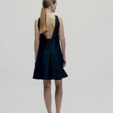 Vintage CoSTUME NATIONAL Silk Open Back Mini Elbise (c. 2000–2005)