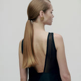 Vintage CoSTUME NATIONAL Silk Open Back Mini Elbise (c. 2000–2005)
