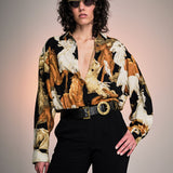 Vintage Kenzo Horse Print Gömlek