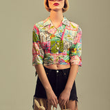 Vintage Emanuel Ungaro Parallèle Paris İpek Gömlek