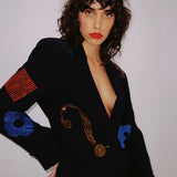 Vintage Moschino Couture Rhinestone Studded Blazer Ceket