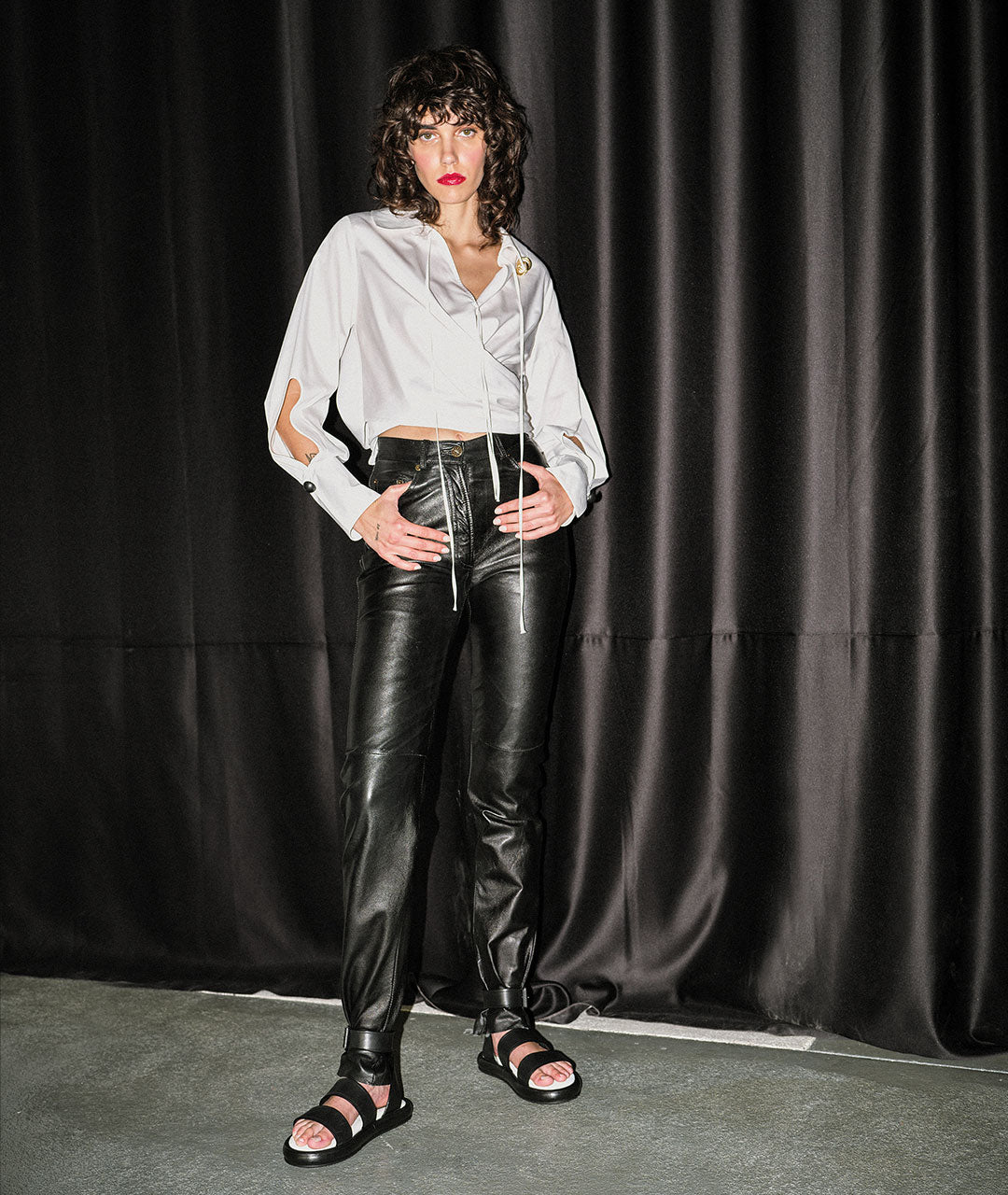 VTG leather on sale black pants