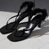 Vintage Helmut Lang Feather Sandalet