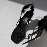 Vintage Helmut Lang Feather Sandalet