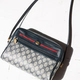 Vintage Gucci Ophidia Navy Monogram Çanta